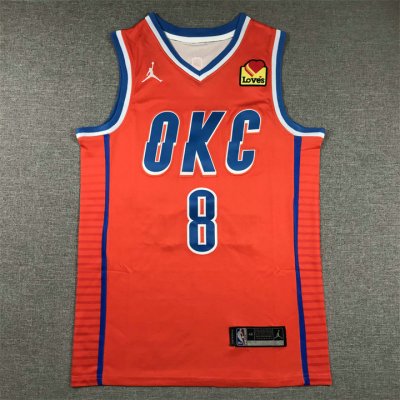 NBA 8 Williams OKC Thunder 24-25 statement Maillot orange brodé